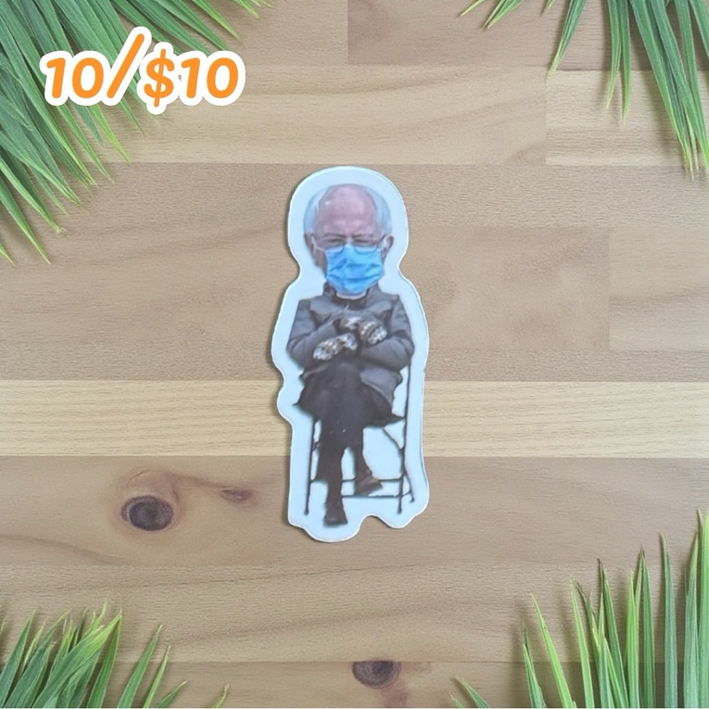 Bernie Sanders Mood Meme Sticker – Funny Mittens Moment – Approx. 2 1/2”